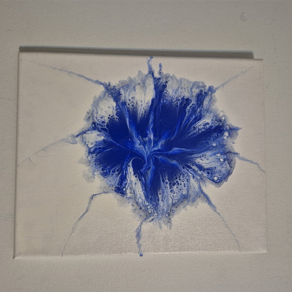 Abstract Blue and White Canvas Art